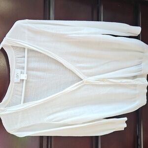 White Vneck Cardigan LOFT